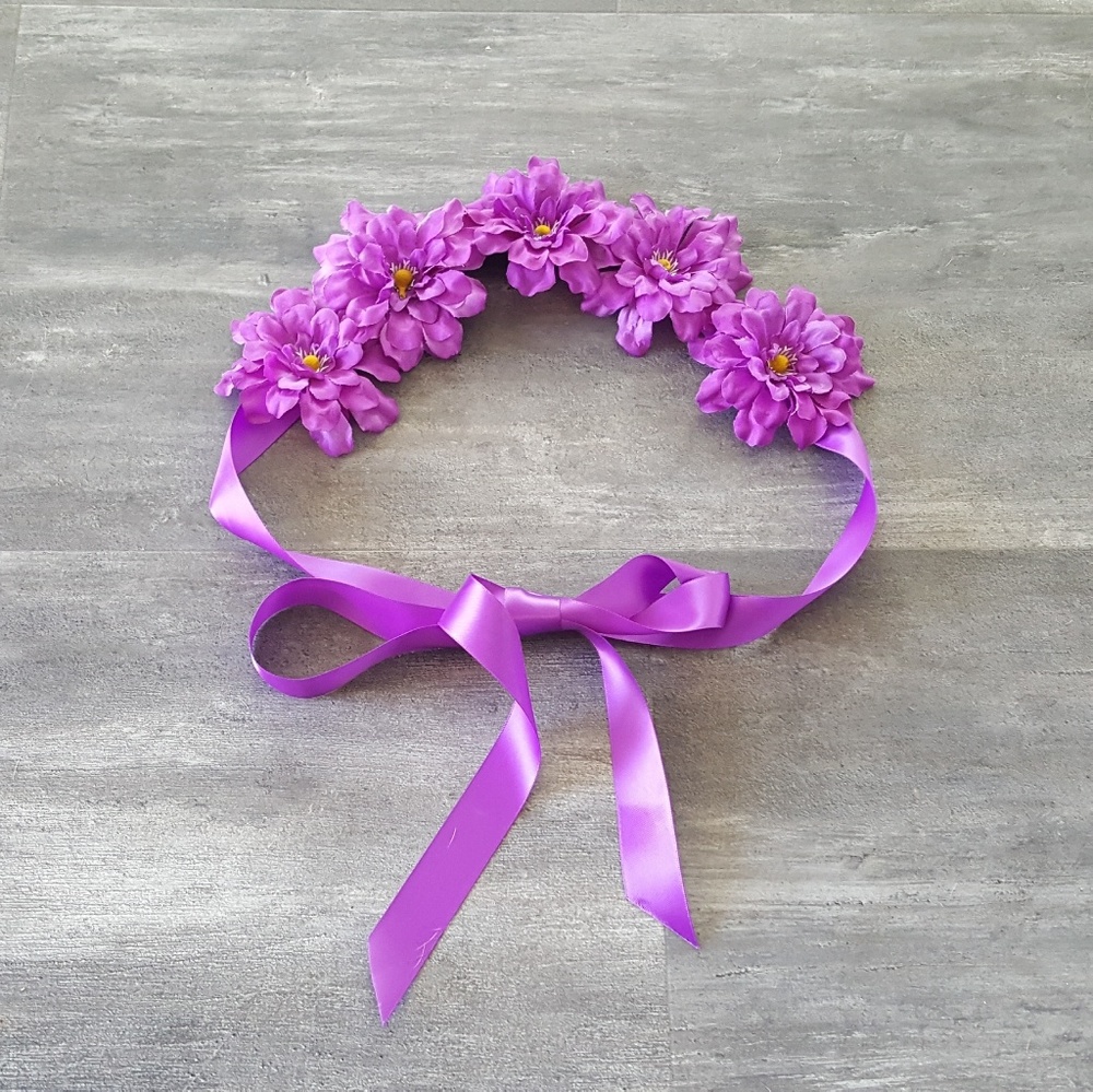 Purple Floral Marquee Head Piece